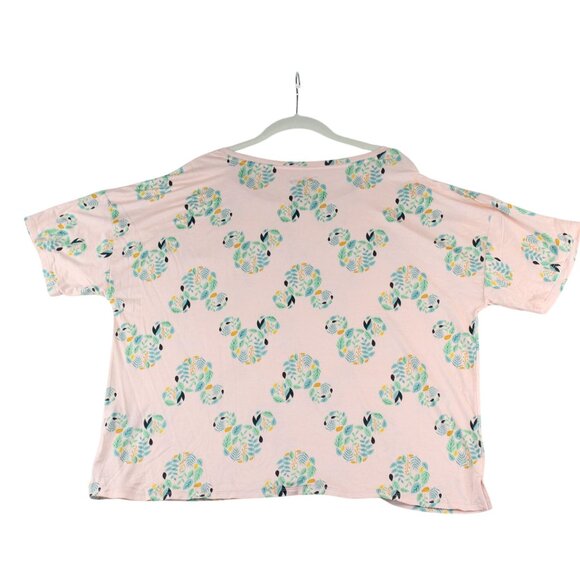 NWT Disney Large Sleepwear Pajama Set Multicolored Floral Mickey Mouse Print - Picture 7 of 16